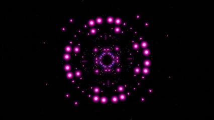 Poster - Flying through the stars and cosmic background. Design. Bright corridor with flashing lights.