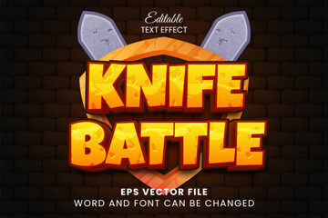 Poster - knife battle 3d editable text effect, game theme vector text effect