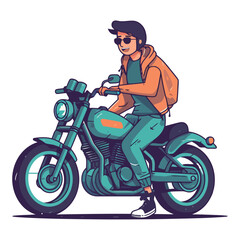 Canvas Print - Man riding motorcycle design