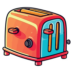 Canvas Print - kitchenware toaster illustration