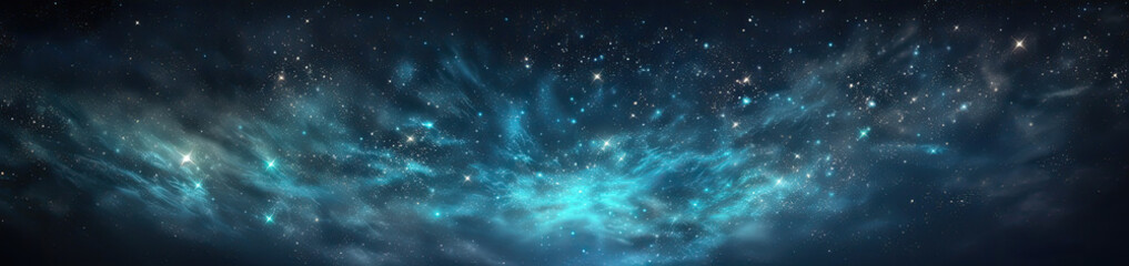 Wall Mural - Universe landscape panoramic view. Generative AI