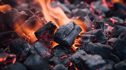 Close up of burning coals.