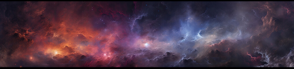 Universe landscape panoramic view. Generative AI
