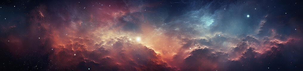 Universe landscape panoramic view. Generative AI