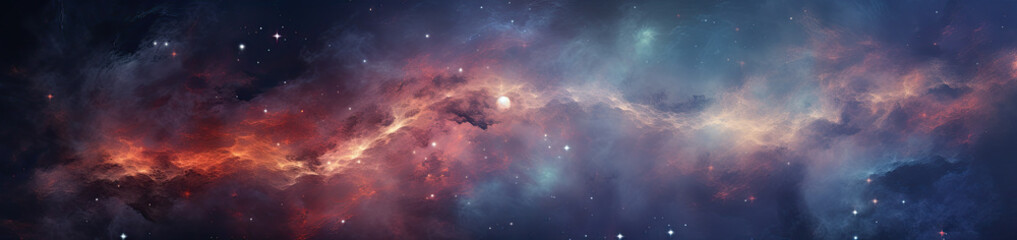 Wall Mural - Universe landscape panoramic view. Generative AI