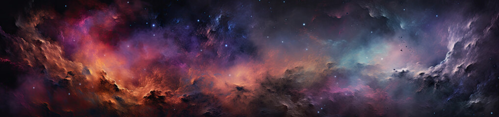 Wall Mural - Universe landscape panoramic view. Generative AI