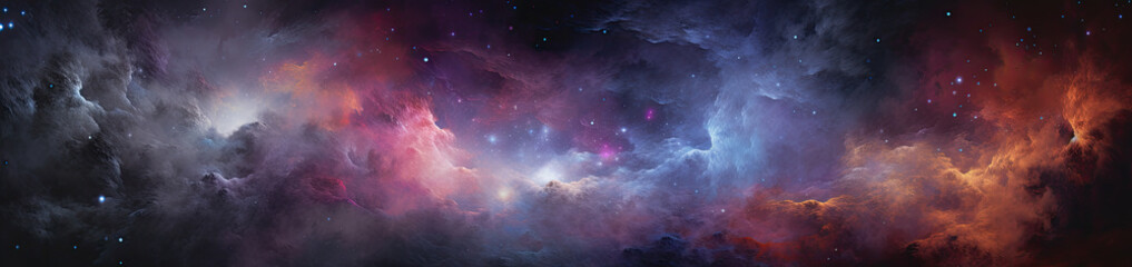 Universe landscape panoramic view. Generative AI