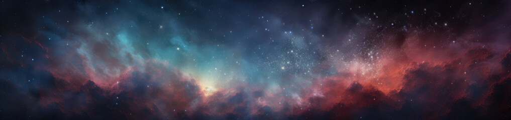 Wall Mural - Universe landscape panoramic view. Generative AI