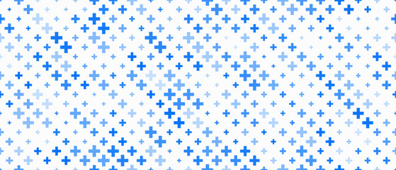 medical cross and plus background. abstract seamless blue pattern for hospital and pharmacy. geometr