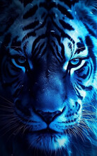 Tiger Portrait, Wallpaper With Fantastic Background, Generative Ai