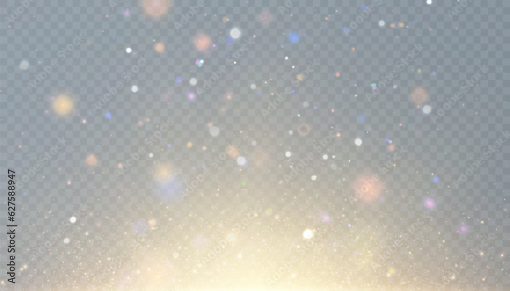 Bokeh light effect with lots of shiny shimmering particles isolated on ...
