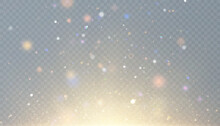 Bokeh Light Effect With Lots Of Shiny Shimmering Particles Isolated On Transparent Background. Glitter. Vector Star Cloud With Dust.