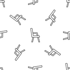 Poster - Grey line Armchair icon isolated seamless pattern on white background. Vector