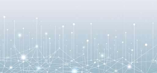 Aufkleber - Big data visual information background. Social network concept. Connection vector background.