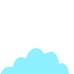 Sticker - Blue Cloud Cartoon In Flat Style