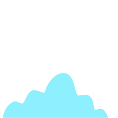 Sticker - Blue Cloud Cartoon In Flat Style