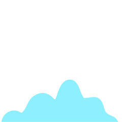 Sticker - Blue Cloud Cartoon In Flat Style