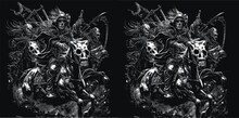 Vector Illustration Horsemen Of The Apocalypse Print For T-shirt