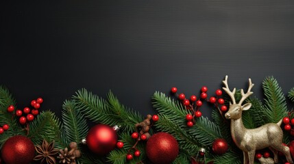 christmas decoration on a dark background for website