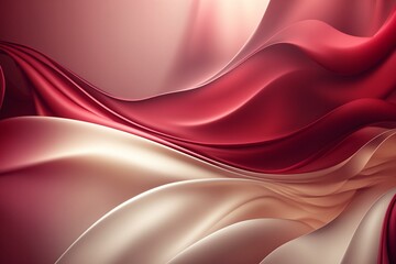 Smooth and luxurious silky red background with flowing red, light pink, and cream. Generative AI