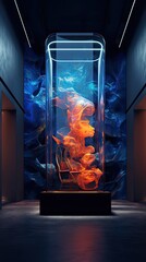 Wall Mural - A contemporary art gallery with avant-garde sculptures and interactive installations. Colorful illustration art. Generative AI