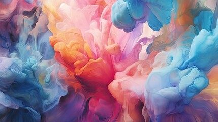 Wall Mural - A mesmerizing watercolor painting with soft pastel hues and flowing brushstrokes. Colorful illustration art. Generative AI