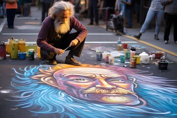 Poster - Street Artistry - Chalk Drawing Creation