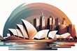 Illustration of Sydney's abstract skyline panorama. Generative AI