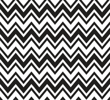 Seamless Pattern, Seamless Black And White Vector Pattern With Zig Zag Waves