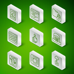 Poster - set line cloud technology data transfer, processor with cpu, hard disk drive hdd, data export, brows