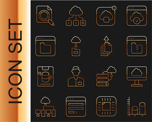 Poster - set line data analysis, cloud technology data transfer, file missing, browser files, search concept 