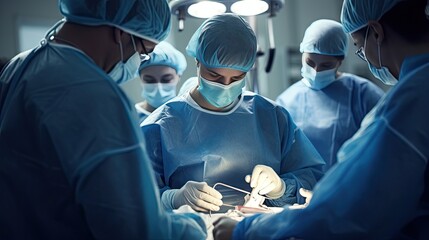 Surgeons in the operating room, medical office, reception,Generative AI