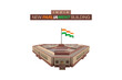INDIA new parliament building vector illustration with flag