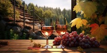 Red Wine Bottle On Wooden Table: Vintage Alcoholic Drink For Celebration And Collection Blur Background