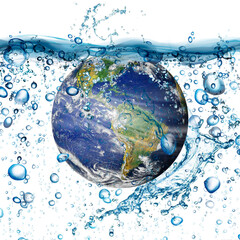 Wall Mural - Water scarcity concept on earth png image. Elements of this image furnished by NASA.	