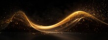 Beautiful Dark Abstract Background With Wave Shaped Golden Dust Splash