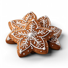 Gingerbread Cookies Isolated On Transparent Background 