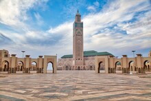 Casablanca, Biggest City In Morocco. Hassan II Mosque, HDR Photo.
