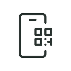 Poster - QR code link isolated icon, QR code url vector icon with editable stroke