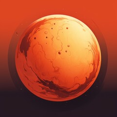 Wall Mural - miniature illustration of planet mars. vector illustration. bright art of red planet mars. astronomy