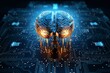 Artificial intelligence, brain on circuit board. Beautiful illustration picture. Generative AI