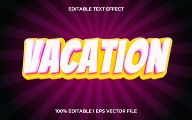 Poster - vacation 3d editable text effect, template with 3d style use for logo and business brand