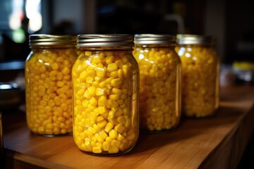 Wall Mural - Sterilized corn in a jar. Generative AI