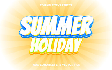 Poster - summer holiday 3d editable text effect, template with 3d style use for logo and business brand