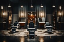 Hairdresser Salon Interior Design. Generate Ai