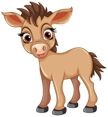 Sticker - Cute horse cartoon isolated