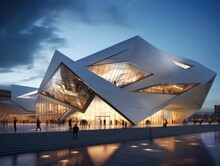 A Contemporary Museum With A Unique And Eye-catching Architectural Design. Generative AI