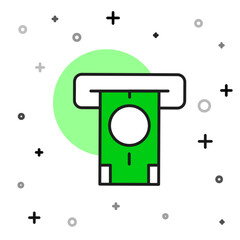 Poster - Filled outline ATM - Automated teller machine and money icon isolated on white background. Vector