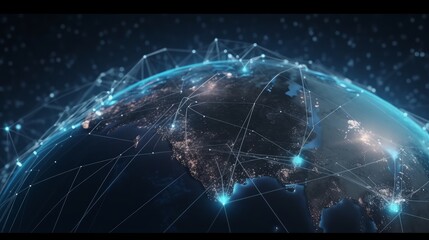 Poster - Global network connection over the world