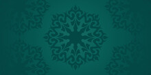 Arabic Motif Green Background	